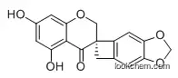 Molecular Structure of 52706-07-7 ((R)-5,7-Dihydroxyspiro[2H-1-benzopyran-3(4H),5'(6'H)-cyclobuta[f][1,3]benzodioxol]-4-one)